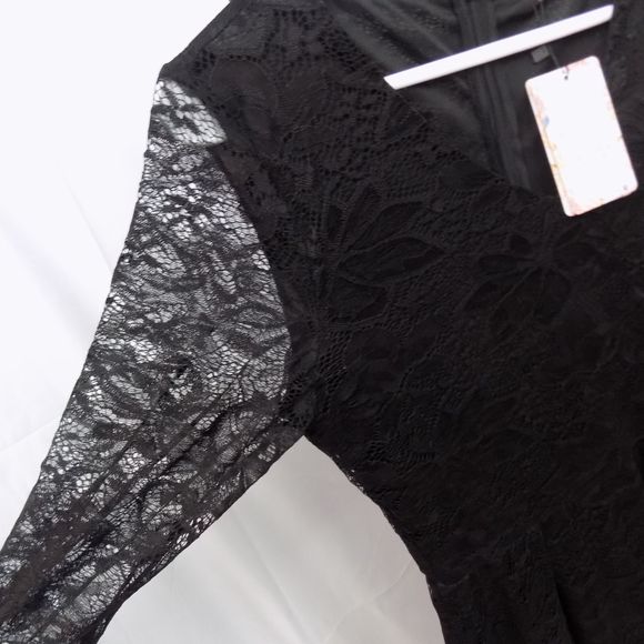 Mari Cias Women's V-Neck Dress Black Cocktail S - Picture 4 of 5